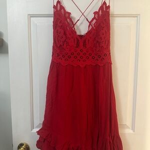 Free People Red Lace top dress